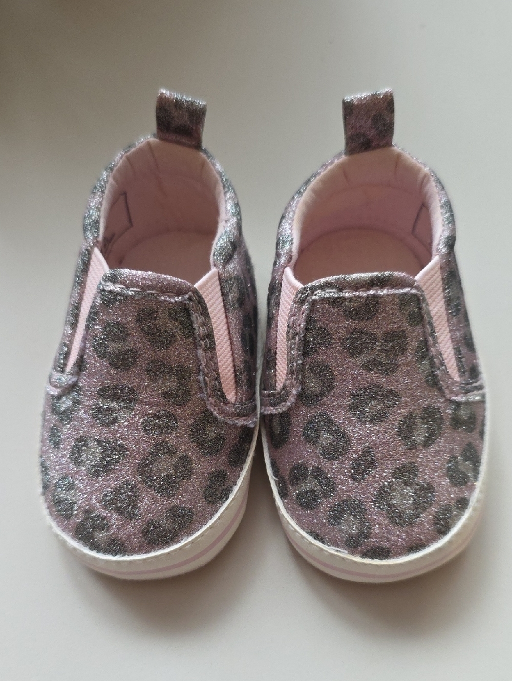 George Pink Glitter Leopard Slip-On Sneakers for Kids